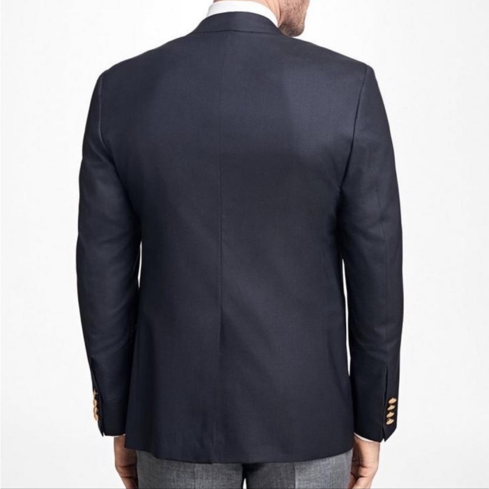 Brooks Brothers 1818 Loro Piana Blazer Navy Blue Signature Gold Button 48R USA - Picture 2 of 16